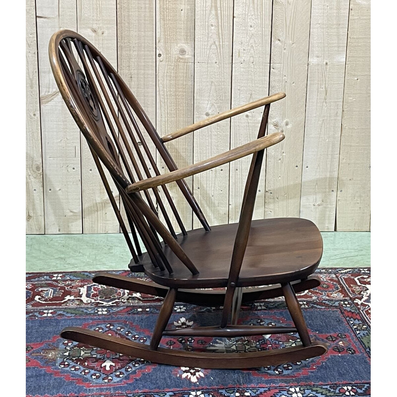 Vintage beechwood rocking chair for Ercol, 1970s