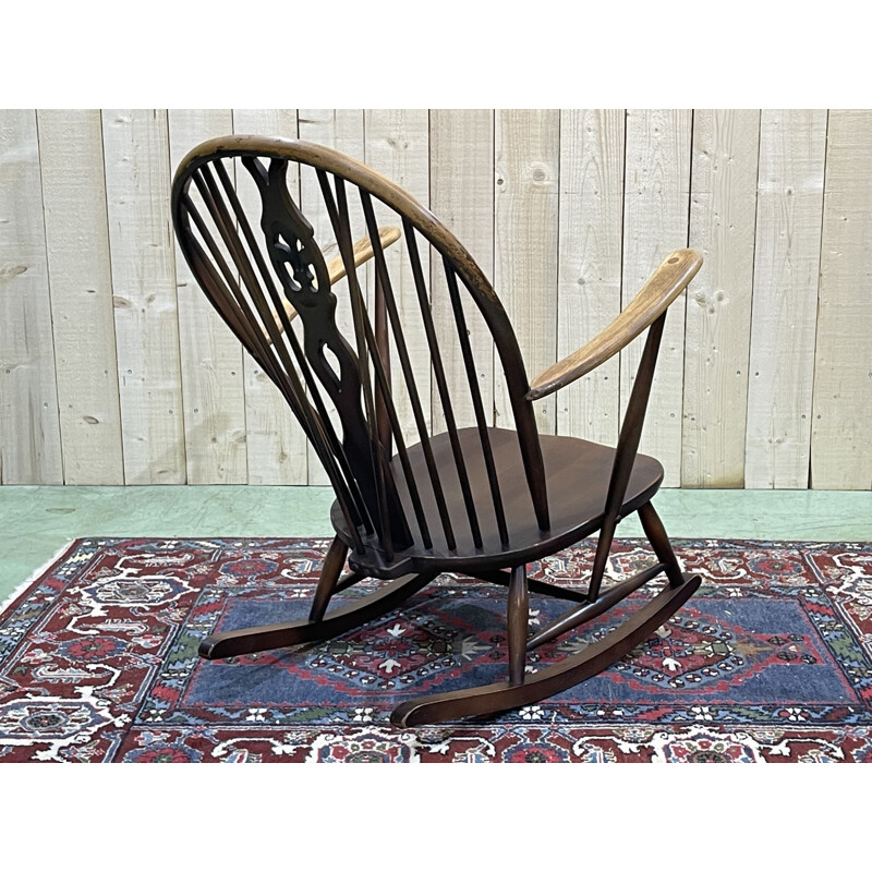 Vintage beechwood rocking chair for Ercol, 1970s