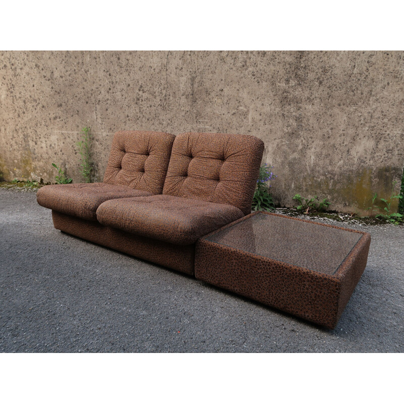 Vintage sofa with coffee table by Steiner, 1970s
