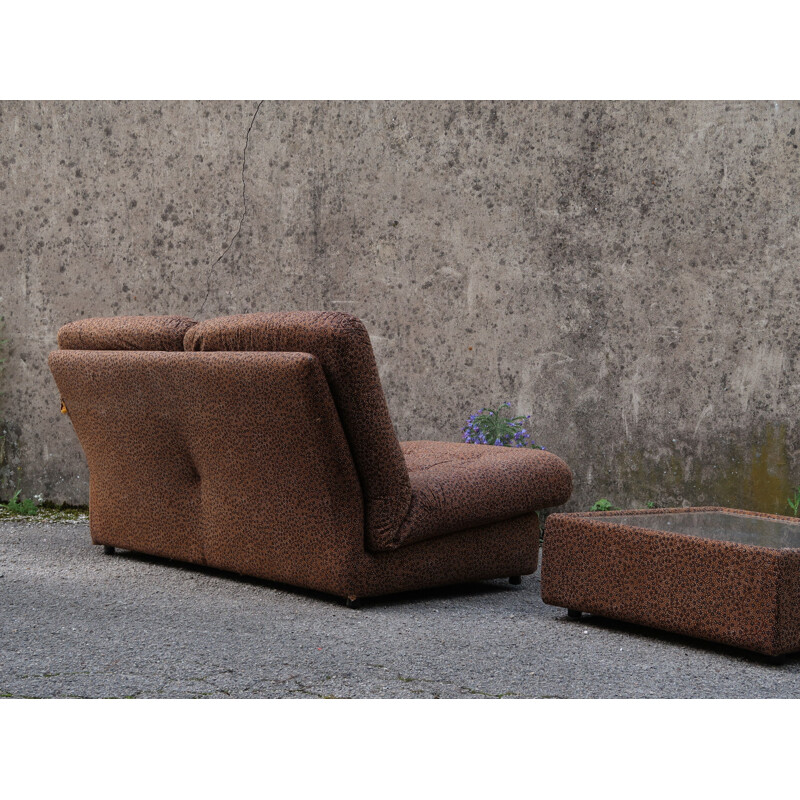 Vintage sofa with coffee table by Steiner, 1970s