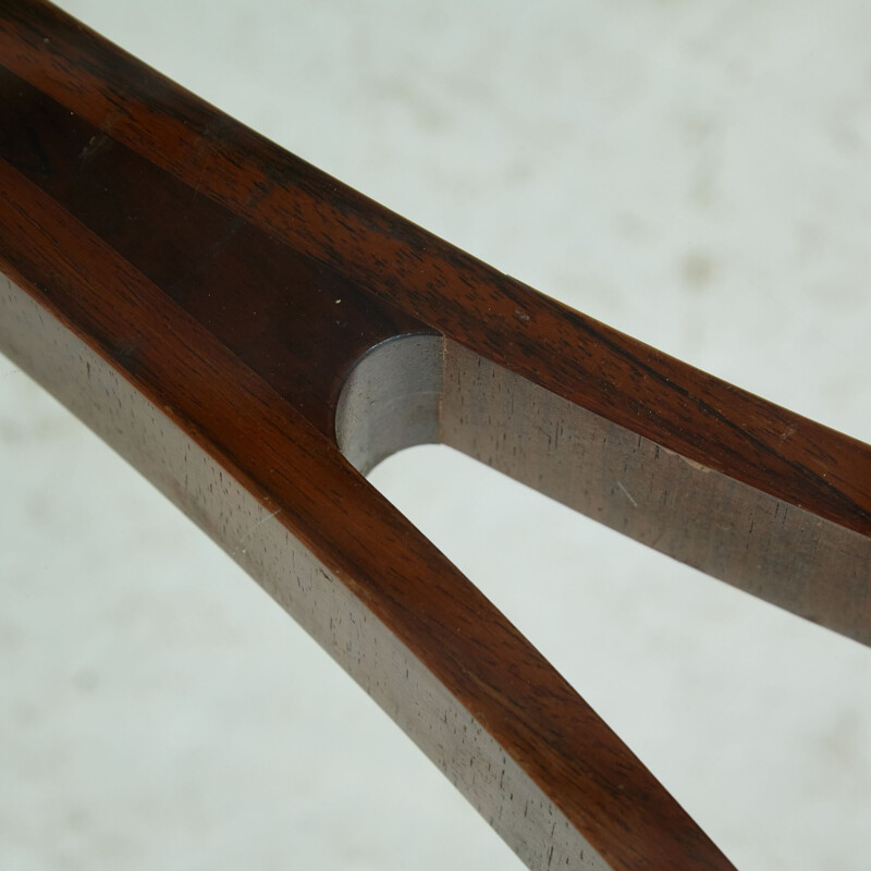 Vintage rosewood and glass coffee table by Sven Ellekaer for Christian Linneberg Mobelfabrik