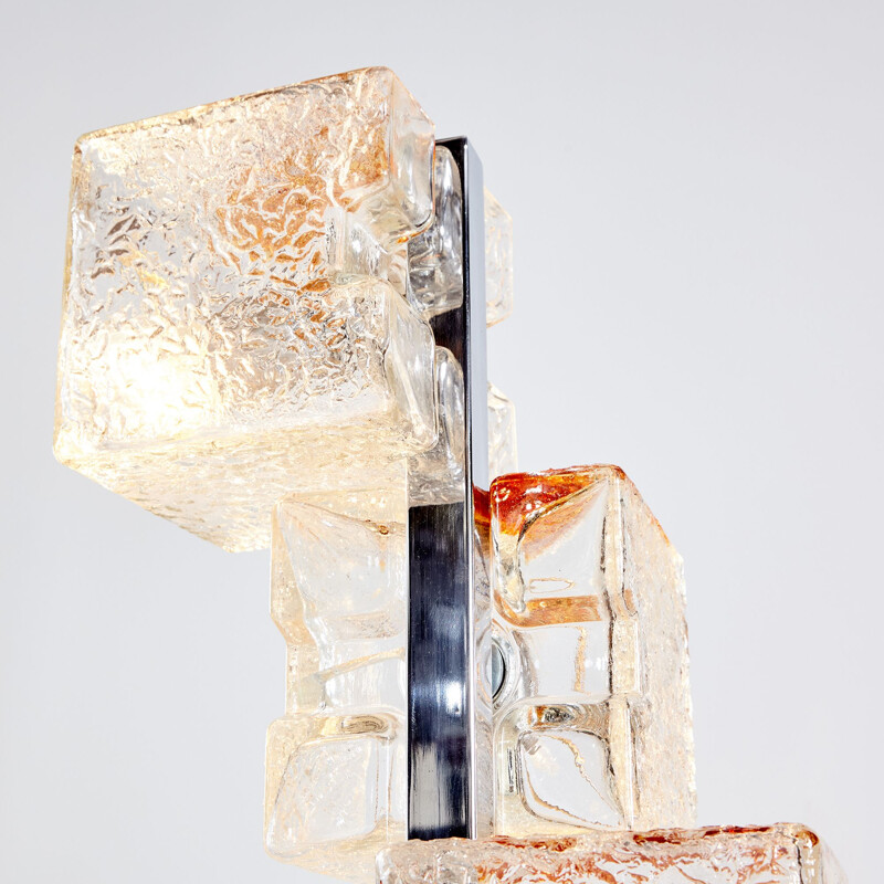 Lampadaire cube vintage en verre de Murano par Toni Zuccheri pour VeArt, Italie 1970