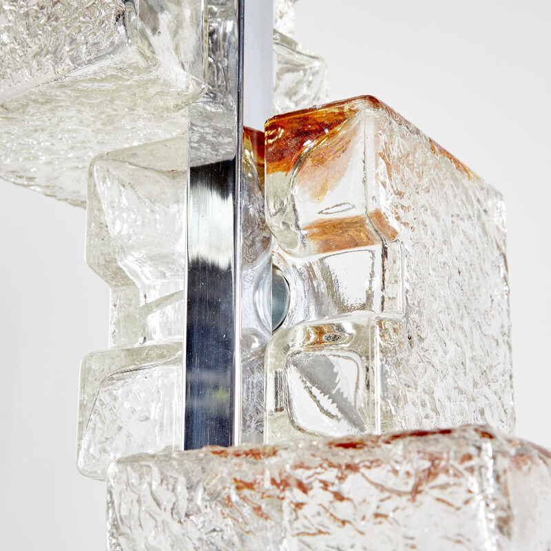 Vintage cube floor lamp in Murano glass by Toni Zuccheri for VeArt, Italy 1970s