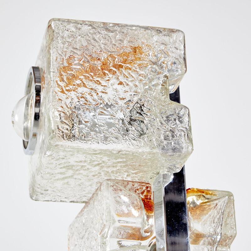 Lampadaire cube vintage en verre de Murano par Toni Zuccheri pour VeArt, Italie 1970