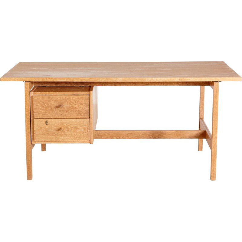 GE 125 oakwood vintage writing desk by Hans J. Wegner for Getama, Denmark 1970s