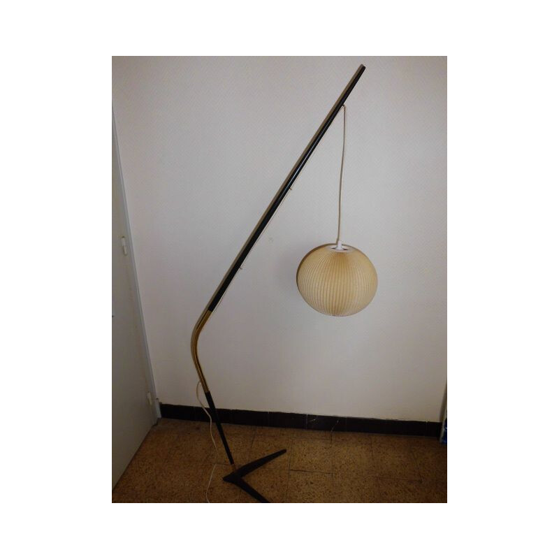 Vintage Danish "fishing rod" floor lamp by Svend Aage Holm Sorensen, 1950s