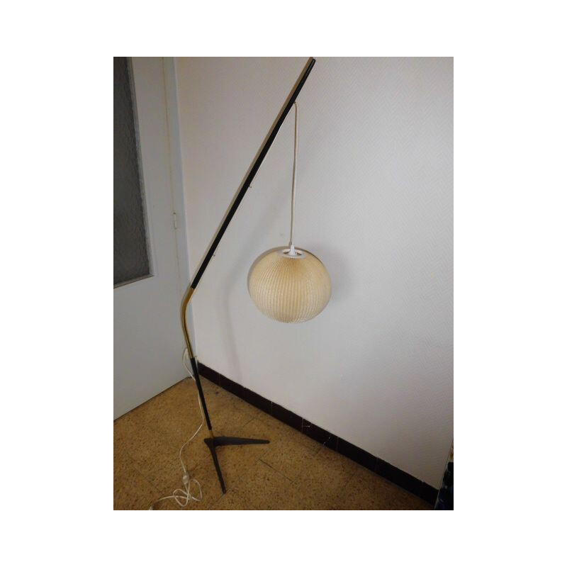 Vintage Danish "fishing rod" floor lamp by Svend Aage Holm Sorensen, 1950s