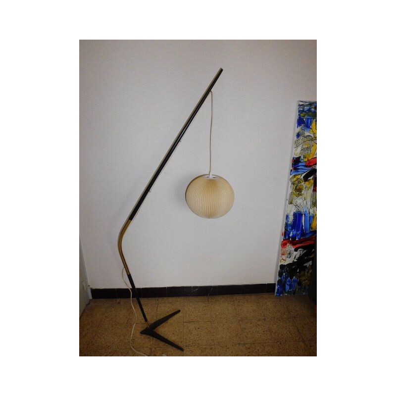 Vintage Danish "fishing rod" floor lamp by Svend Aage Holm Sorensen, 1950s