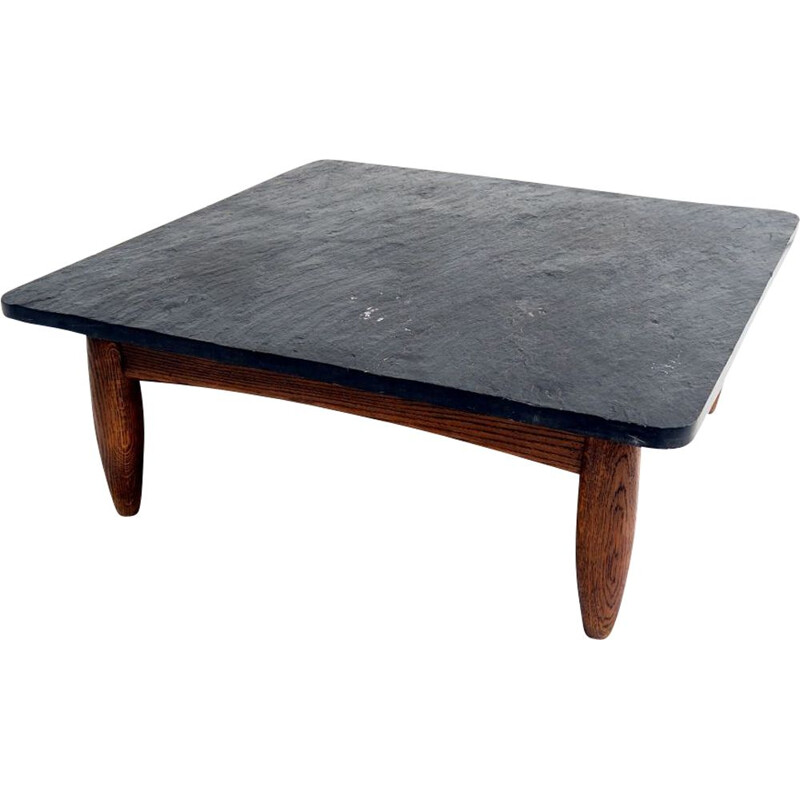 Rudimentaire vintage massief houten salontafel, 1960