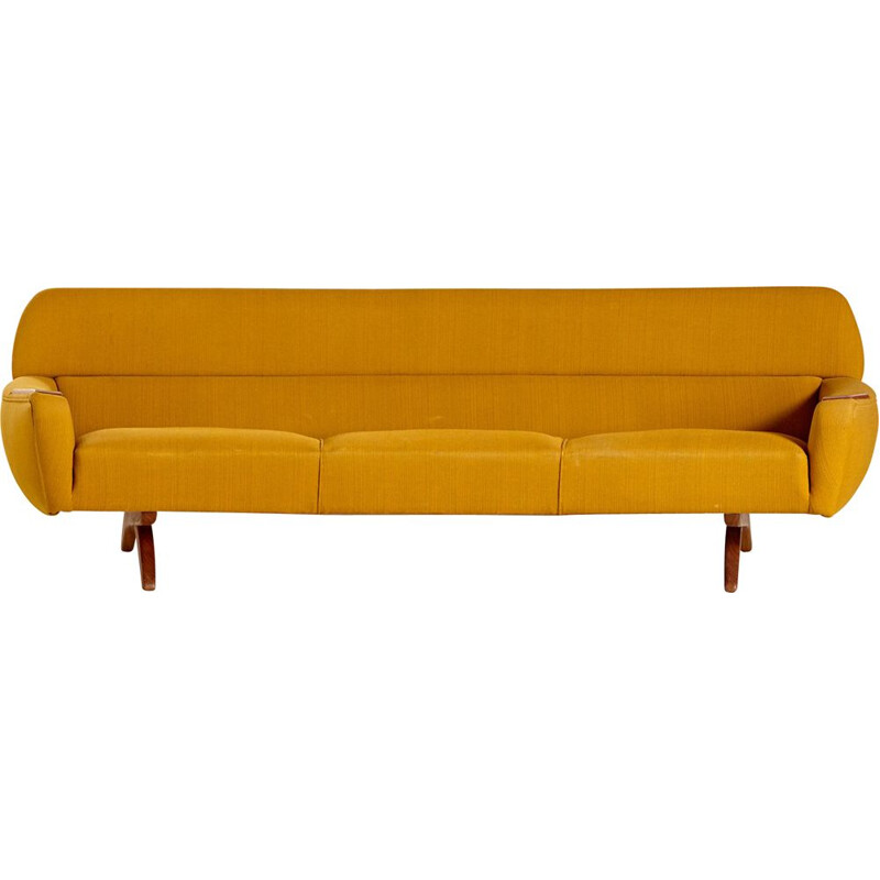 Vintage model 62 Geisha three-seater sofa by Leif Hansen for Kronen, 1950s