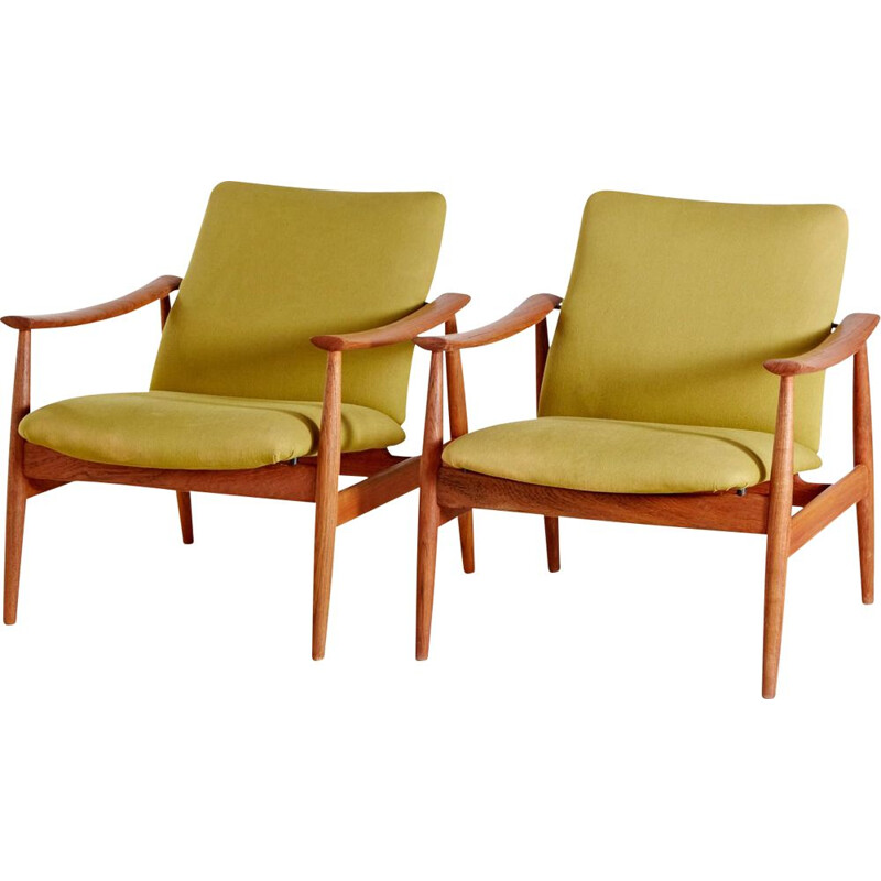 Pair of vintage model 138 teak armchairs by Finn Juhl, 1960s
