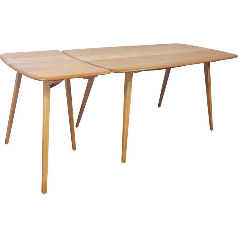 Vintage Plank solid elmwood extension table by Ercol, 1960s