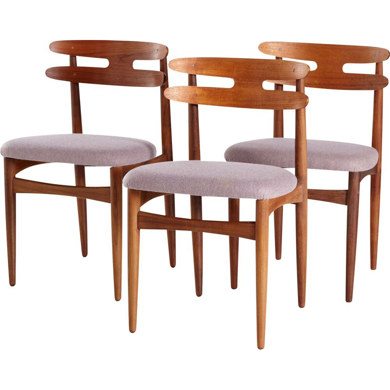 Set of 3 vintage model 178 teak dining chairs by Johannes Andersen for Bramin