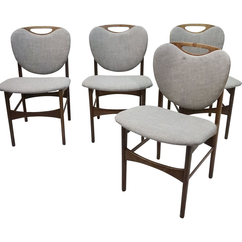 Ensemble de 4 chaises vintage en teck, 1960