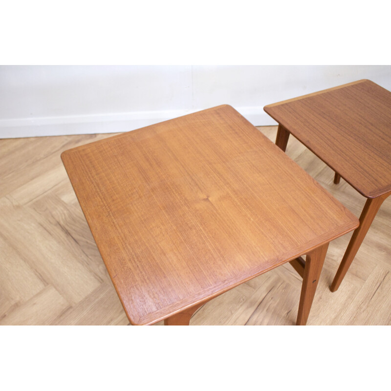 Mid-century teak nesting tables by Verner Pedersen for Vejen Bordfabrik, 1960s