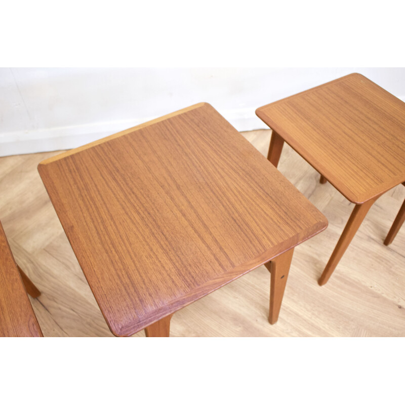 Mid-century teak nesting tables by Verner Pedersen for Vejen Bordfabrik, 1960s