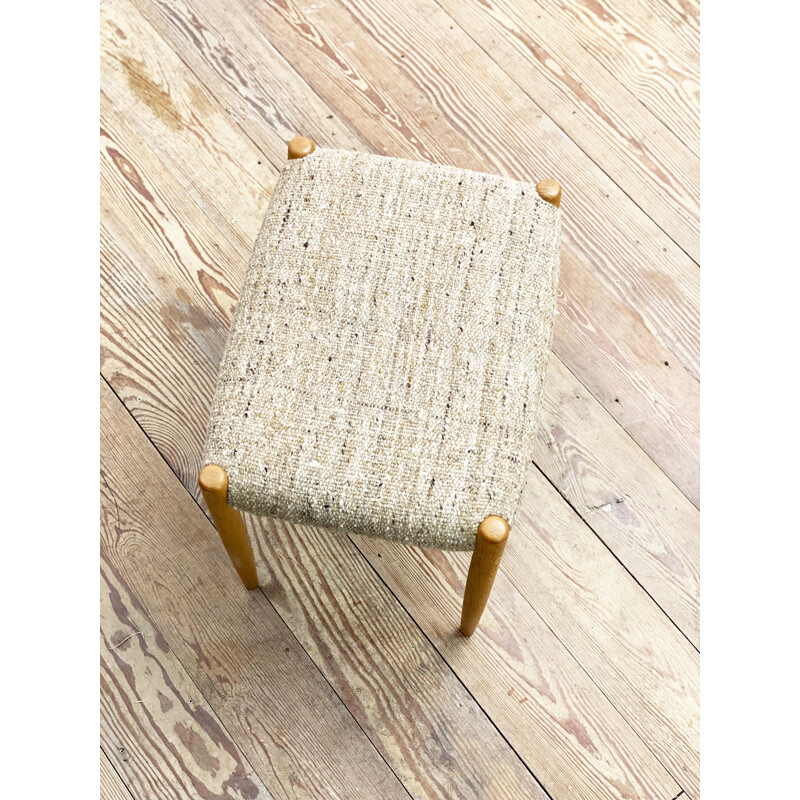 Vintage Danish mid century oakwood stool model 80A by Niels Otto Møller for J.L. Møllers, 1960s