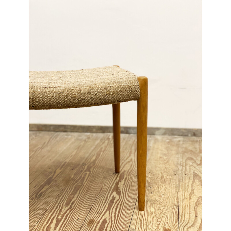 Vintage Danish mid century oakwood stool model 80A by Niels Otto Møller for J.L. Møllers, 1960s