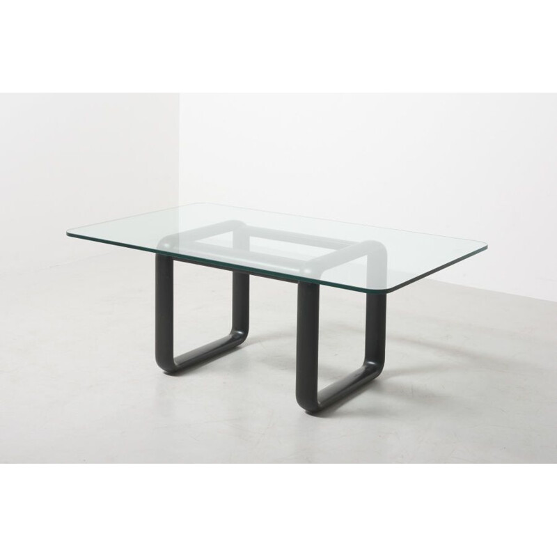 Mid century glass dining table by Burkhard Vogtherr for Rosenthal Studio-line, Germany 1970s