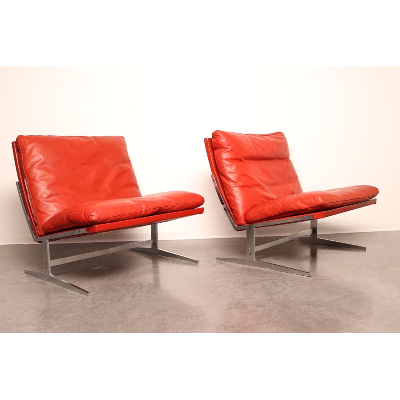 Pair of vintage lounge chairs model BO-561 by P. Fabricius & J. Kastholm for BO-EX, Denmark 1963