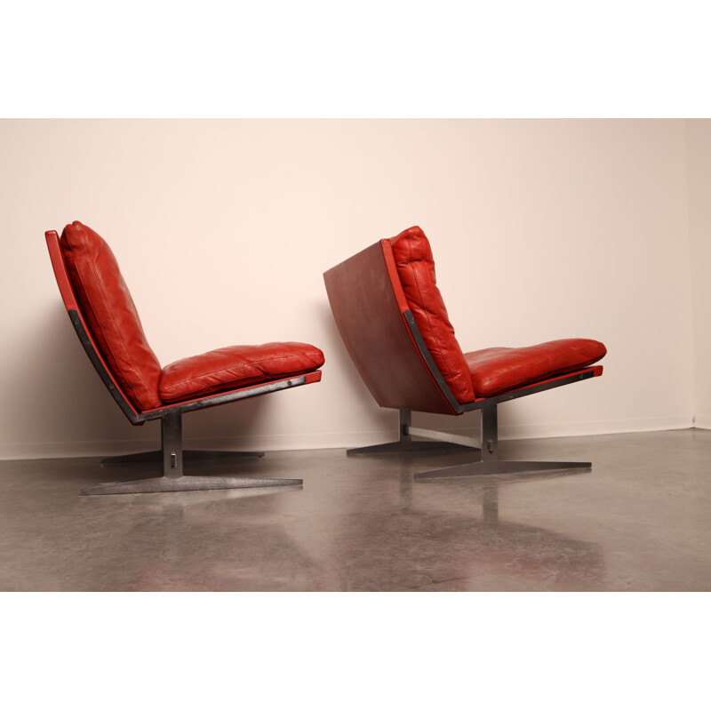 Pair of vintage lounge chairs model BO-561 by P. Fabricius & J. Kastholm for BO-EX, Denmark 1963