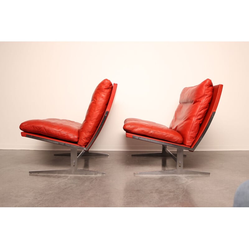 Pair of vintage lounge chairs model BO-561 by P. Fabricius & J. Kastholm for BO-EX, Denmark 1963