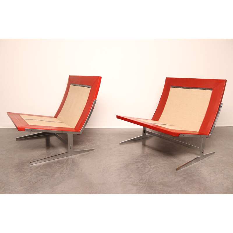 Pair of vintage lounge chairs model BO-561 by P. Fabricius & J. Kastholm for BO-EX, Denmark 1963