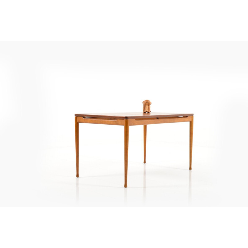 Table basse vintage en teck et hêtre , 1950