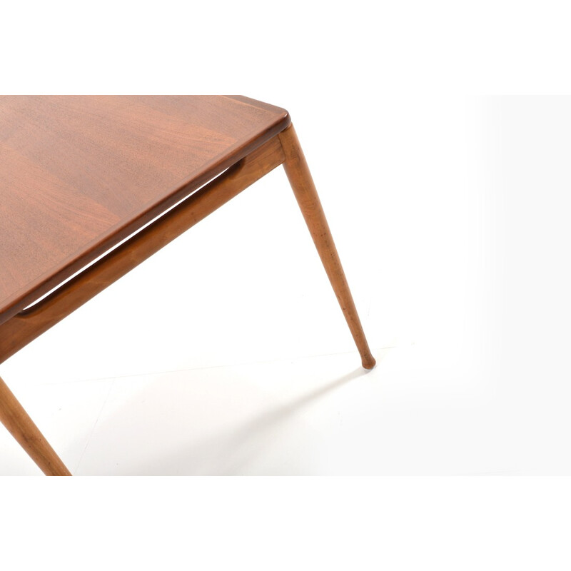 Table basse vintage en teck et hêtre , 1950