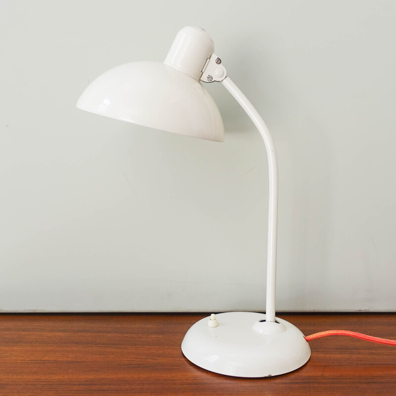 Vintage 6556 desk lamp in white lacquered metal by Christian Dell for Kaiser Idell, Germany 1930