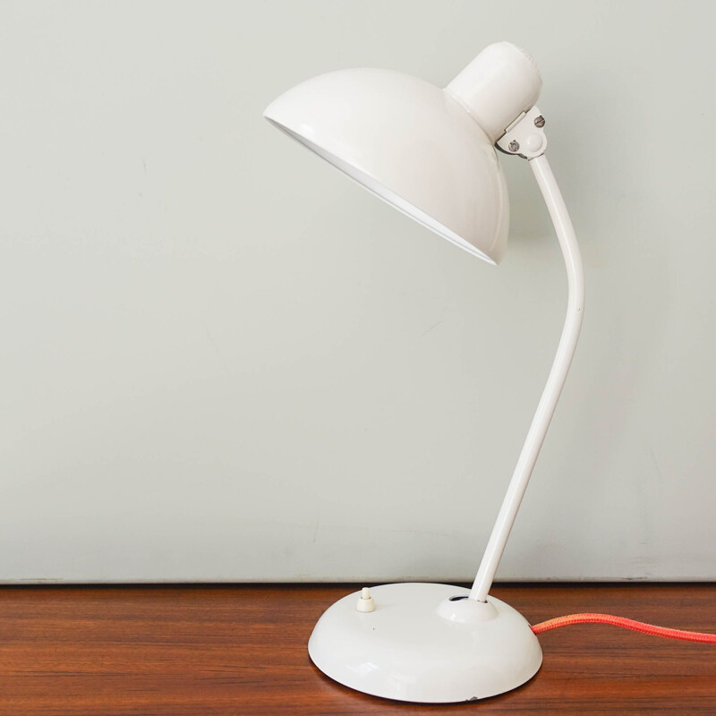 Vintage 6556 desk lamp in white lacquered metal by Christian Dell for Kaiser Idell, Germany 1930