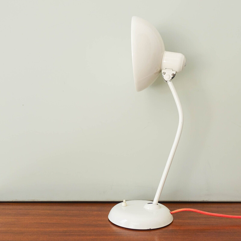 Vintage 6556 desk lamp in white lacquered metal by Christian Dell for Kaiser Idell, Germany 1930