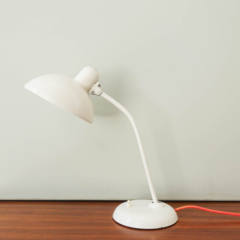 Vintage 6556 desk lamp in white lacquered metal by Christian Dell for Kaiser Idell, Germany 1930