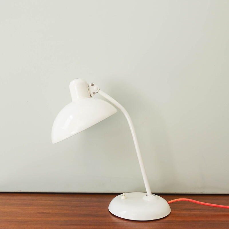 Vintage 6556 desk lamp in white lacquered metal by Christian Dell for Kaiser Idell, Germany 1930