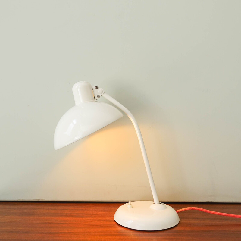 Vintage 6556 desk lamp in white lacquered metal by Christian Dell for Kaiser Idell, Germany 1930