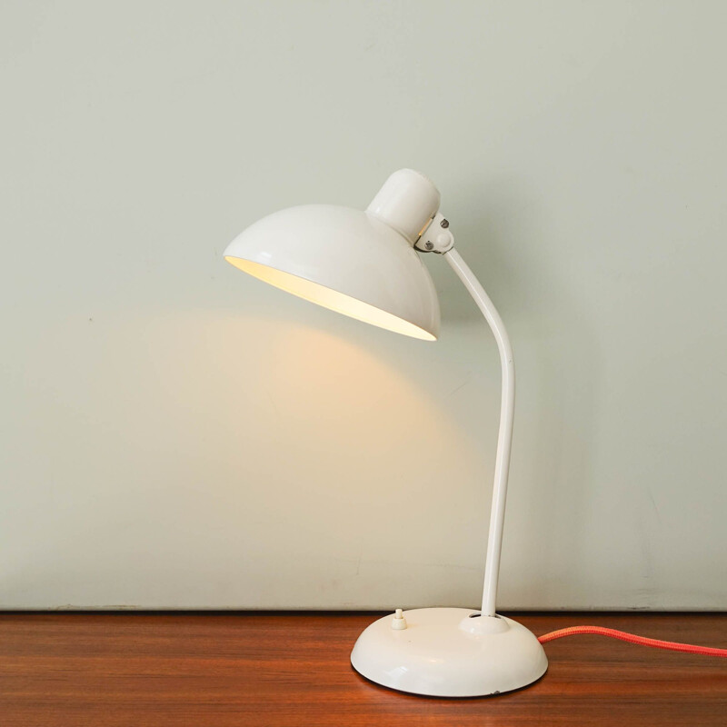 Vintage 6556 desk lamp in white lacquered metal by Christian Dell for Kaiser Idell, Germany 1930