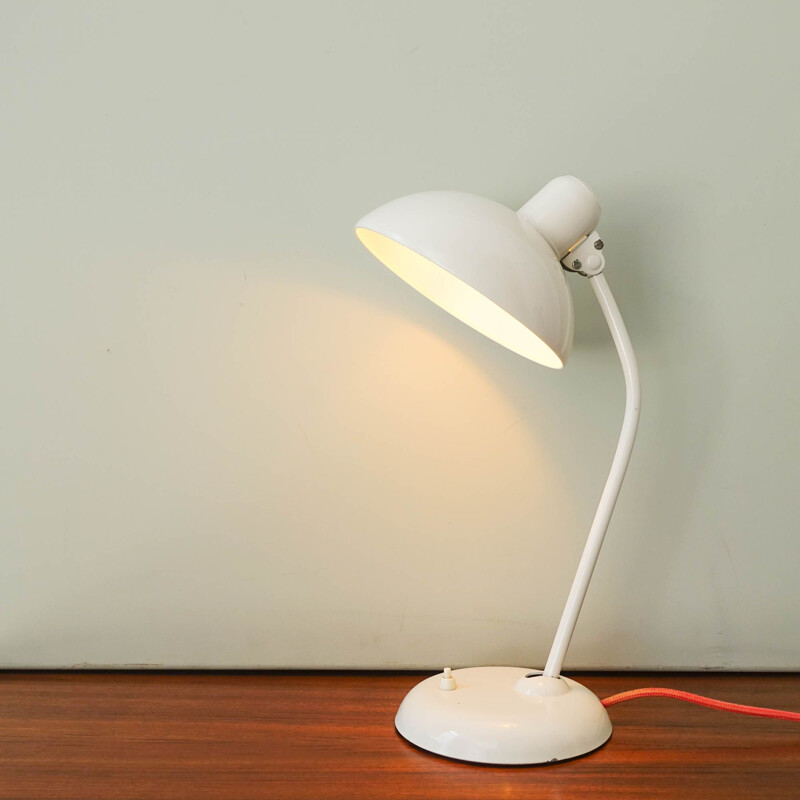 Vintage 6556 desk lamp in white lacquered metal by Christian Dell for Kaiser Idell, Germany 1930