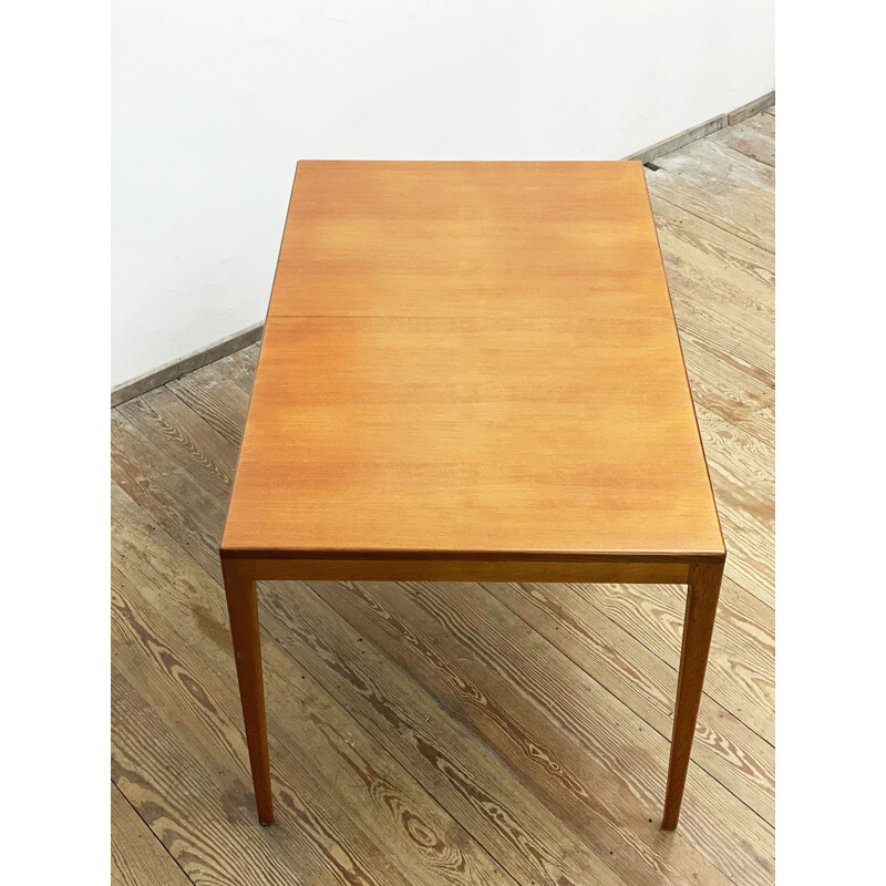 Table vintage extensible et minimaliste en teck et en chêne par Hartmut Lohmeyer pour Wilkhahn, 1960