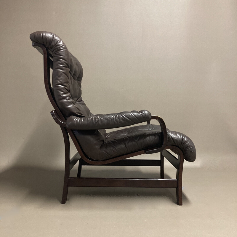 Scandinavian design vintage leather armchair, 1960s