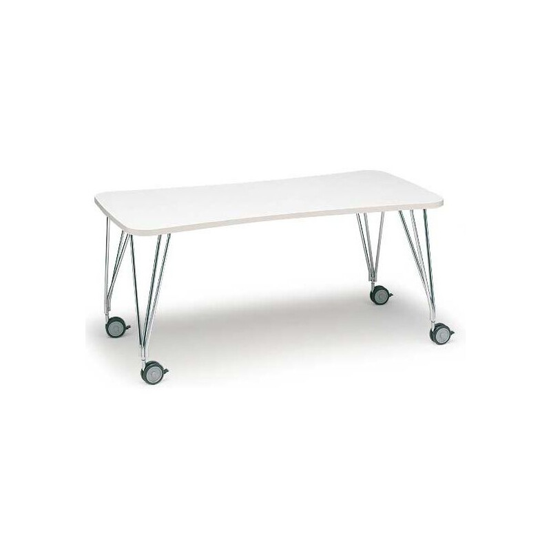 Kartell vintage table white with wheels by Ferruccio Laviani