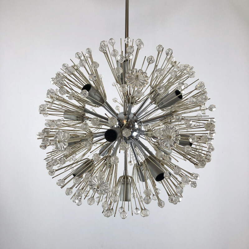 Vintage chrome and glass Sputnik chandelier by Emil Stejnar, 1970s