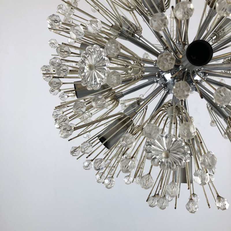 Vintage chrome and glass Sputnik chandelier by Emil Stejnar, 1970s