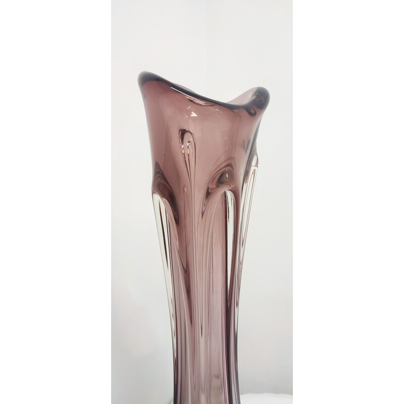 Mid century Murano glass vase, Italy 1980s