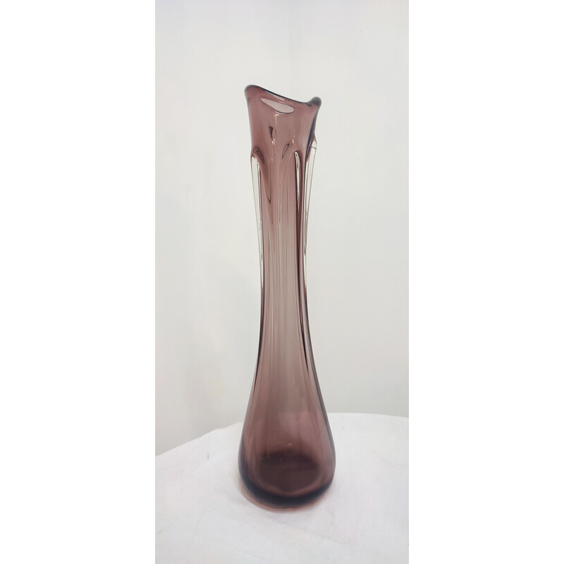 Mid century Murano glass vase, Italy 1980s