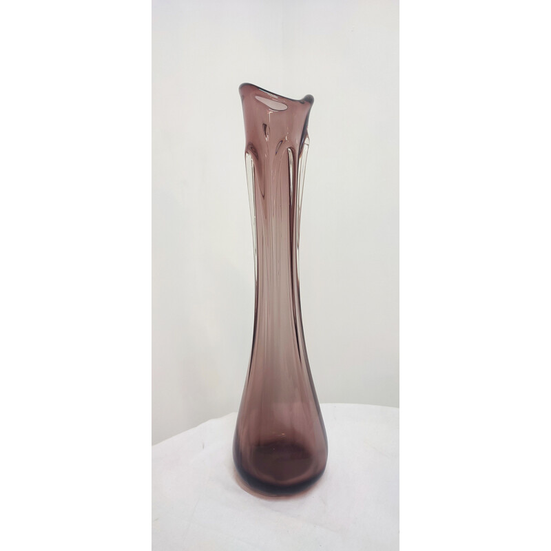 Vase vintage en verre de Murano, Italie 1980