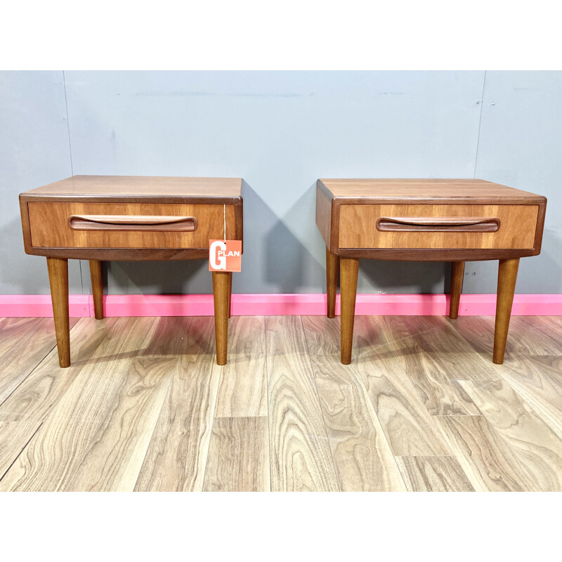 Pair of mid century teak nights tands for G Plan, 1960s