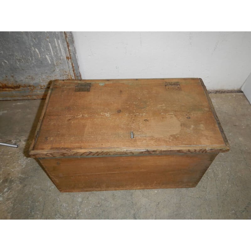 Vintage fir wood ice box, 1950s