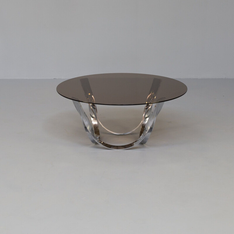 Mesa de latão vintage e mesa de café em vidro de Roger Sprunger para Dunbar Furniture, 1970