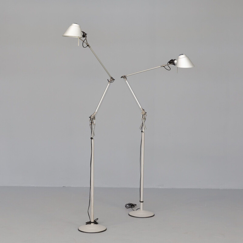 Pareja de lámparas de pie Tangram vintage de Walter Monici para Lumina, 1990