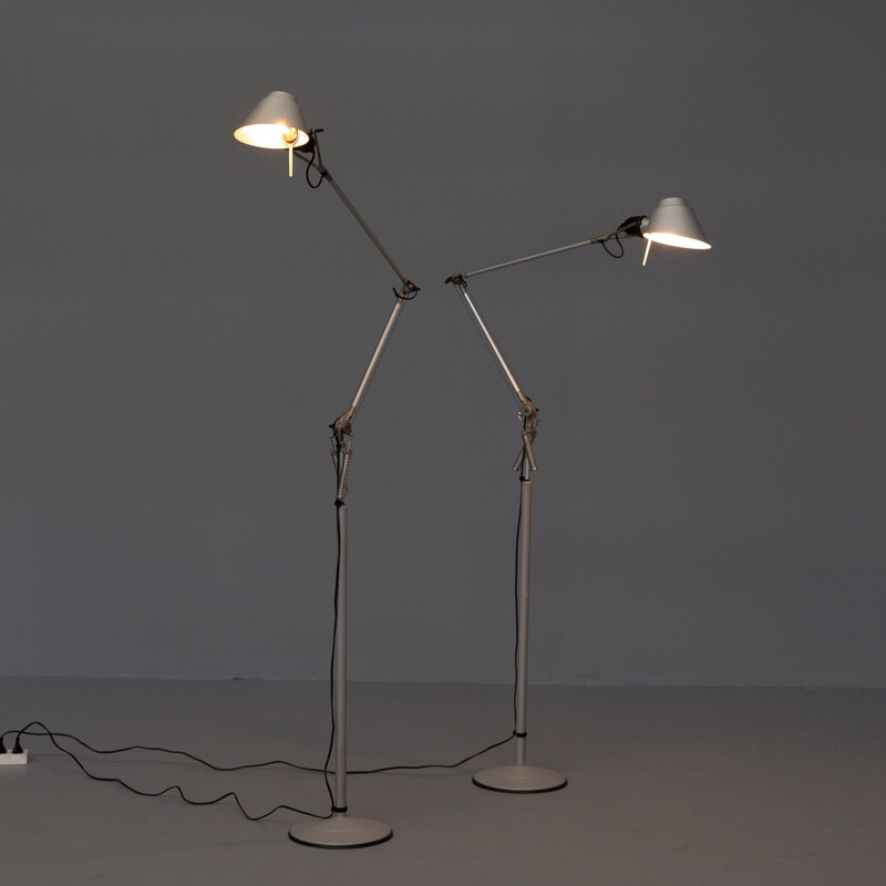Pareja de lámparas de pie Tangram vintage de Walter Monici para Lumina, 1990